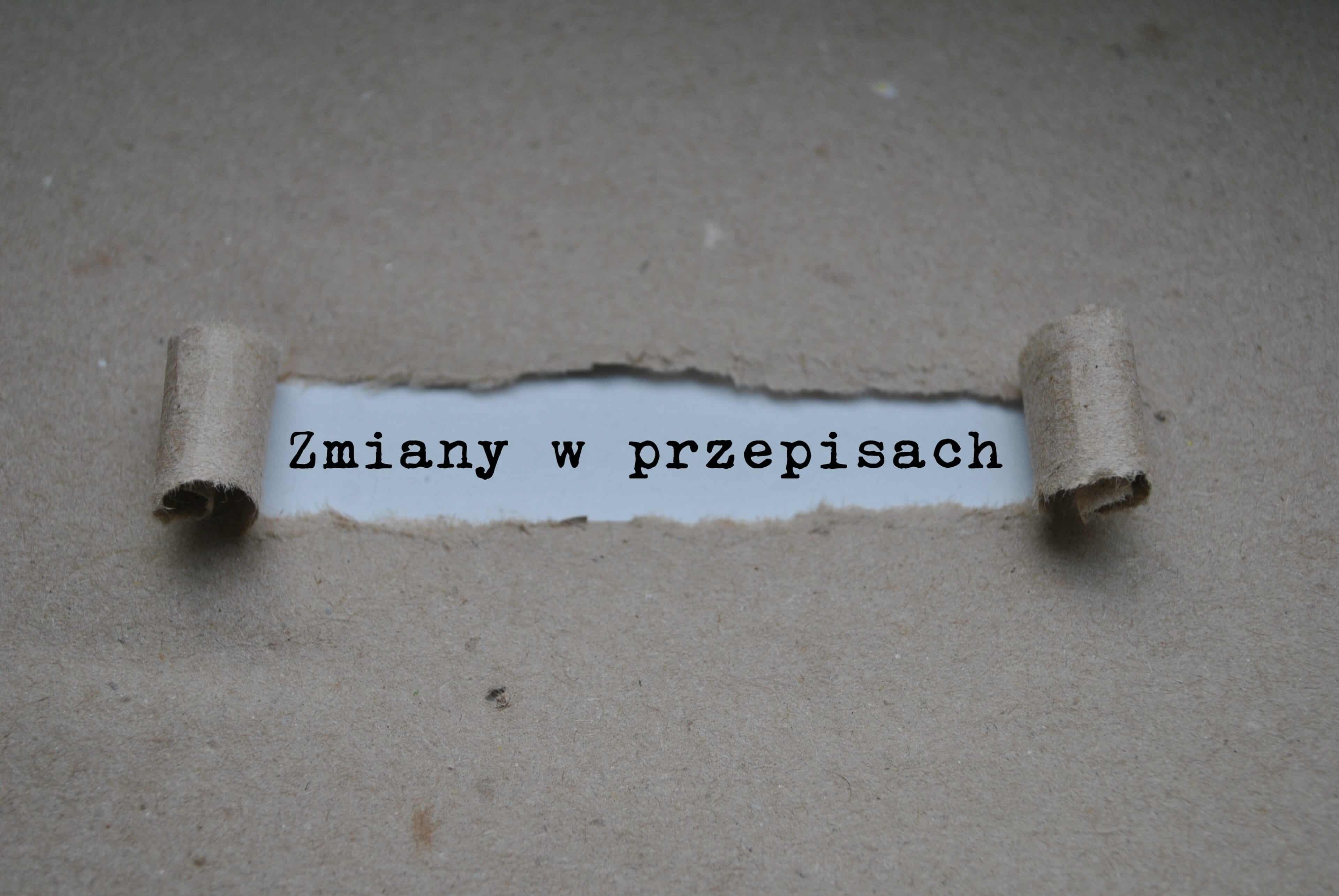 zmiany w przepisach prawo